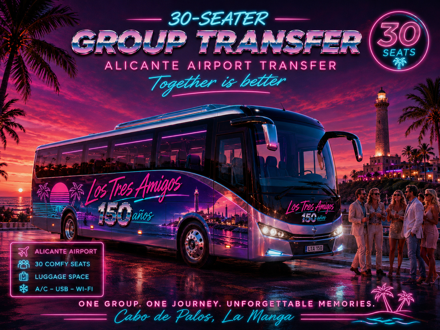 Gemensam busstransfer från Alicante flygplats, 30 sittplatser